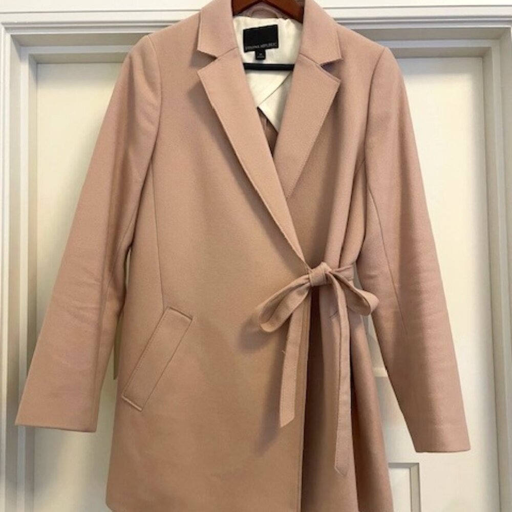 Banana Republic Wrap Coat in Blush Pink